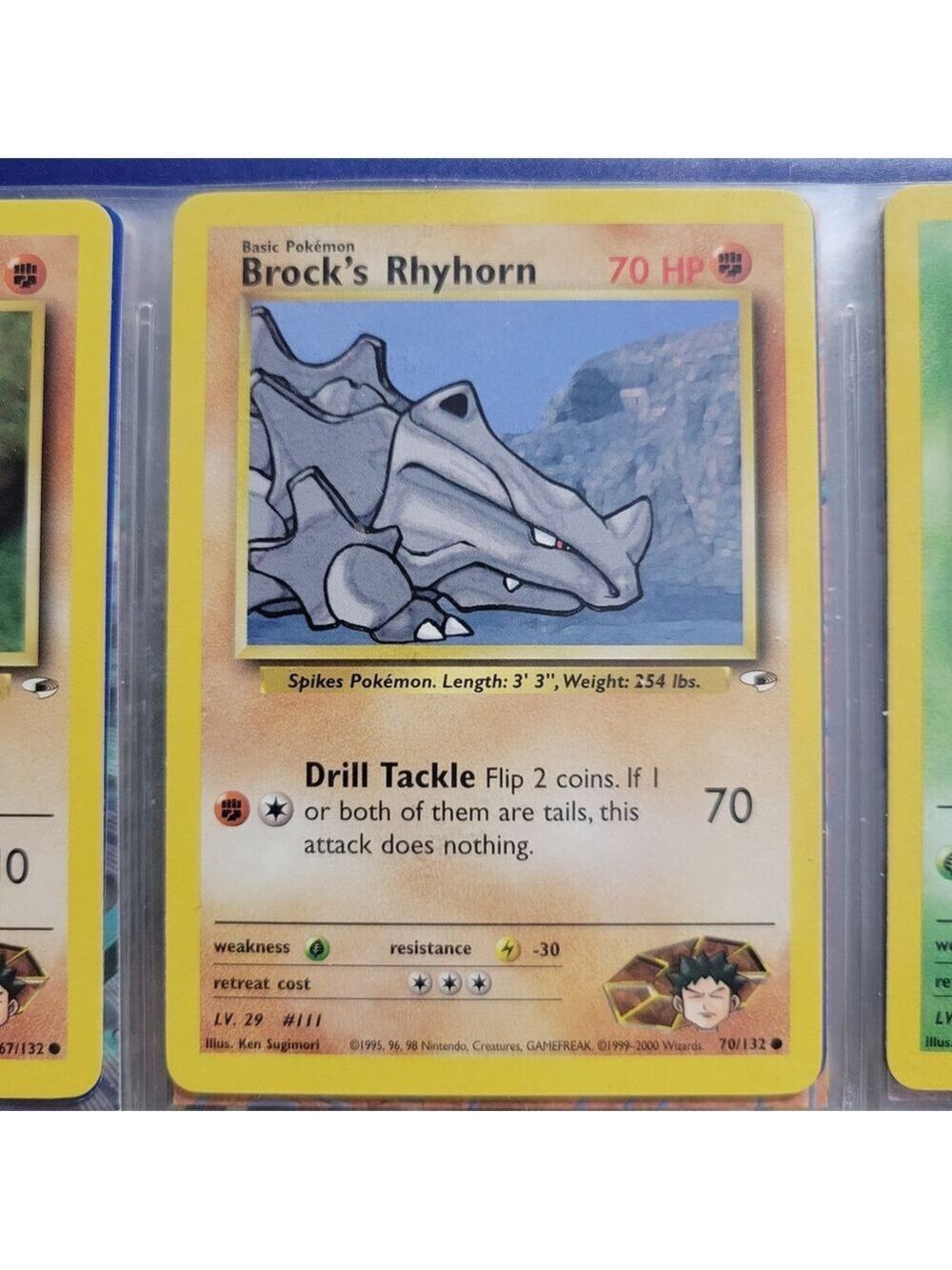 Pokemon Brock's Rhyhorn Card
